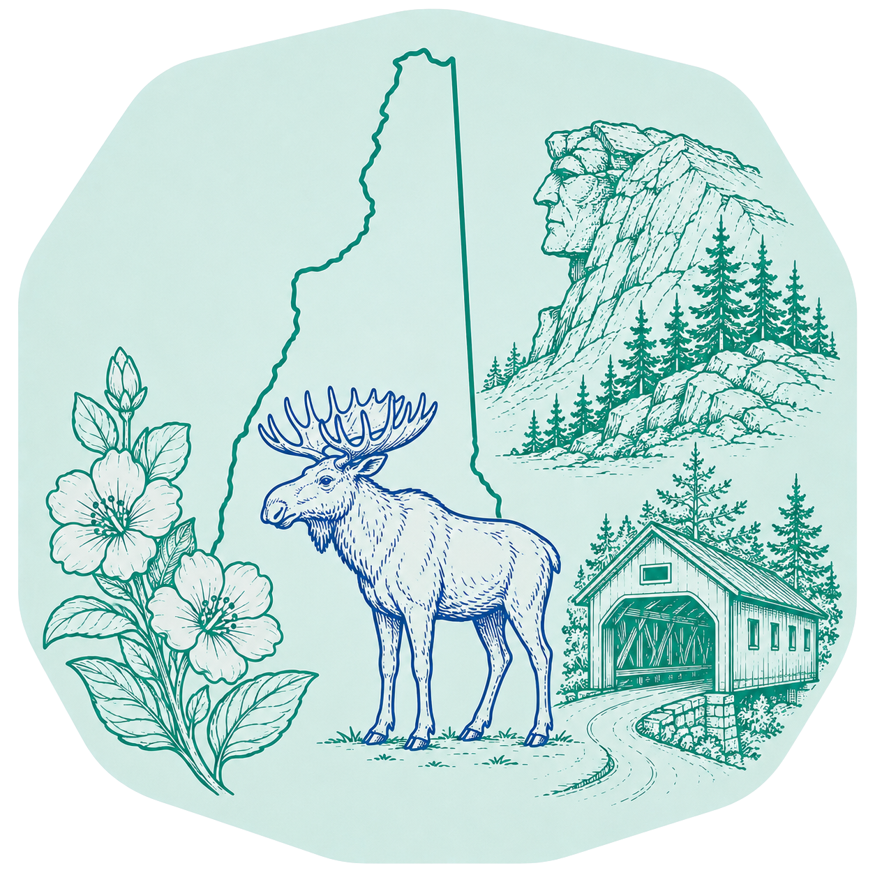 New Hampshire outline